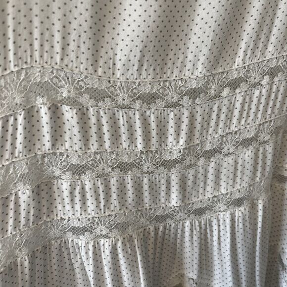 Intimately Free People Mini Slip Dress XS Swing Trapeze White Polka Dot Lacey - Picture 7 of 10